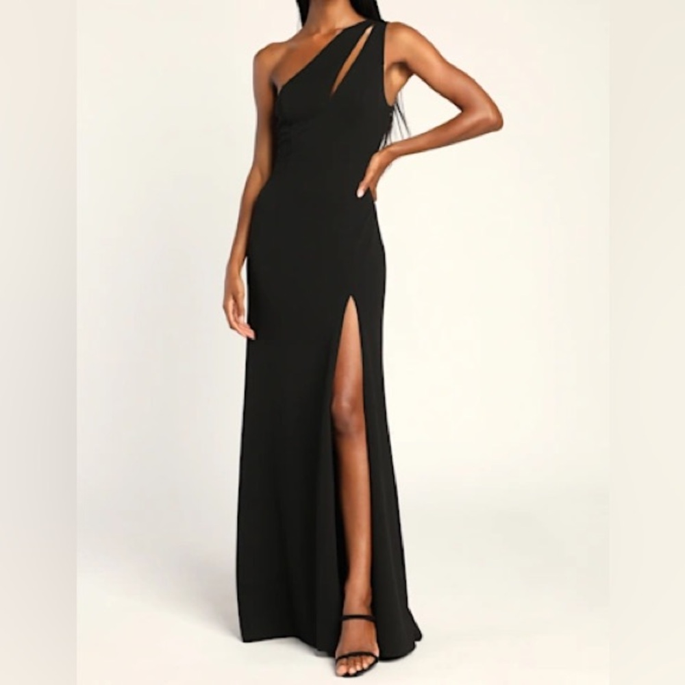 Lulus Elegant Black One-Shoulder Dress